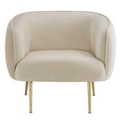 Ivory Velvet Accent Chair