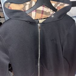 Burberry Hoodie, Black, Large