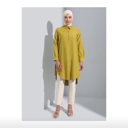 Refka Women's Button Down Tunic Long Shirt , Size 12