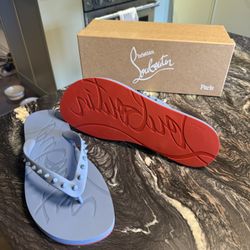 Christian Louboutin Loubi Donna Spike Red Sole Flip Flops