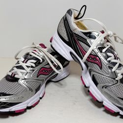 Rare Saucony Grid Stratos 5 Silver/Black/Pink Size 9.5 Womens - Good Condition!