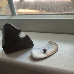 purple gold lavender real pearl Also Comes With a hydrated potassium calcium silicate mineral crystal,