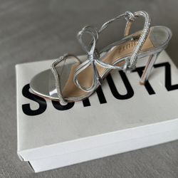 Schutz Cath Vinyl & Nappa Strappy Sandal - BRAND NEW 7.5B