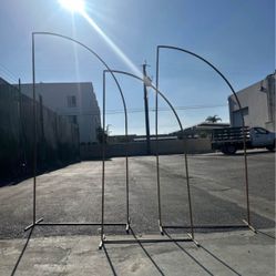 Set of 3 | Half Moon Gold Metal  Arch Chiara Backdrop Stand, Half Moon  5ft,6ft,7ft