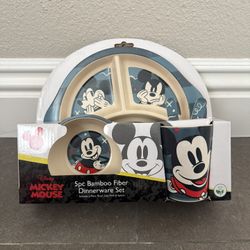 Mickey Mouse Bamboo Dinnerware 5pc