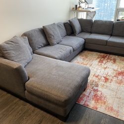 Three‑Piece Grey Sectional Couch – Belltown Pickup – $650 OBO