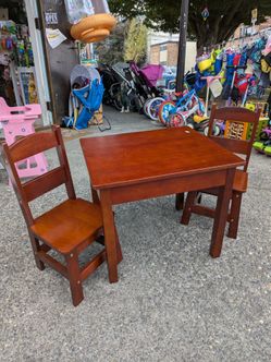Melissa and Doug wood wooden table and two chair chairs set toddler size