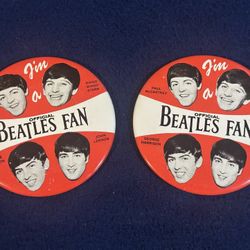 Vintage Original 1964 "I'm a Official Beatles Fan" 4” Celluloid Pinback Button