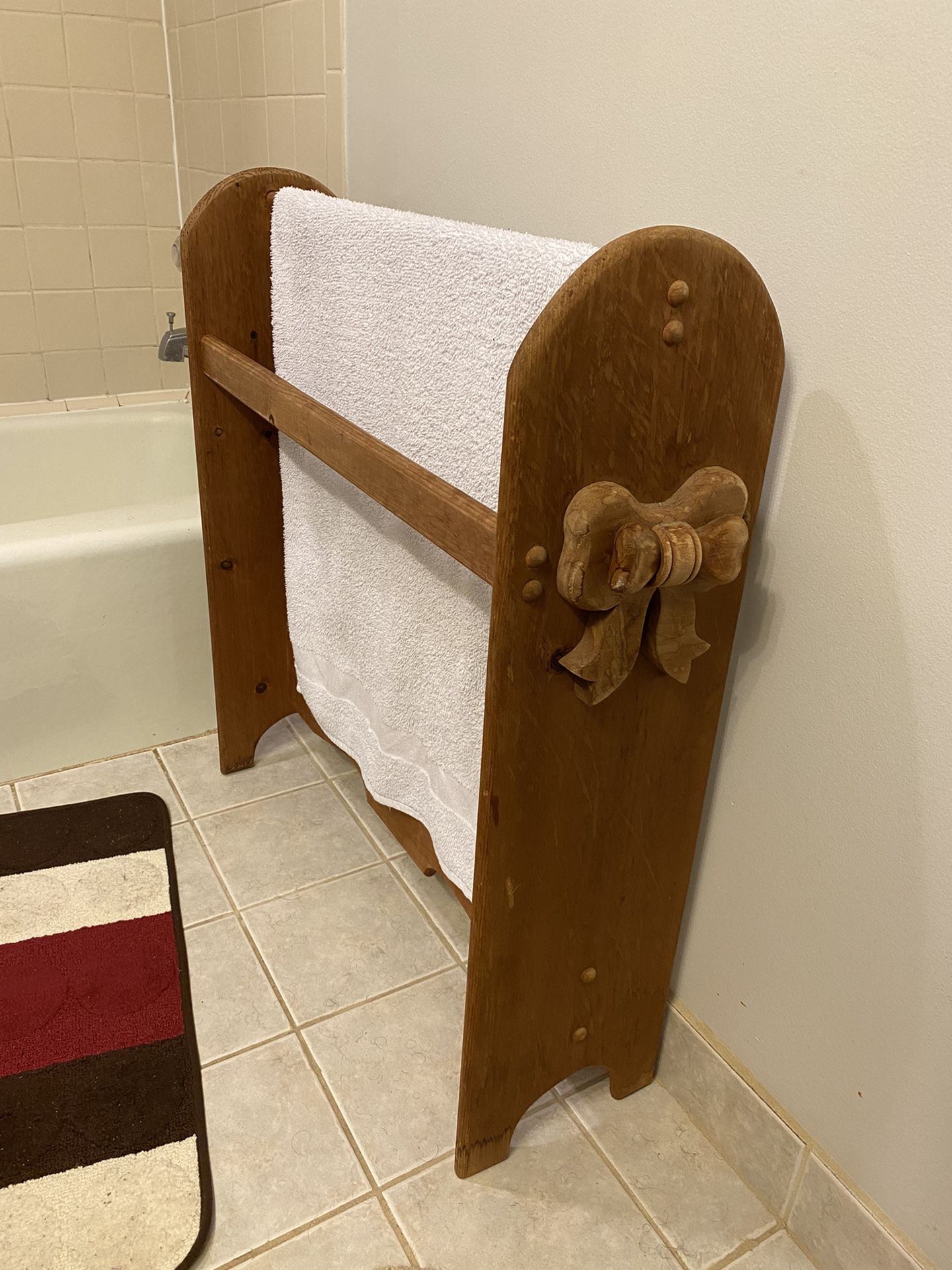 Wood Bathroom Towels Rack