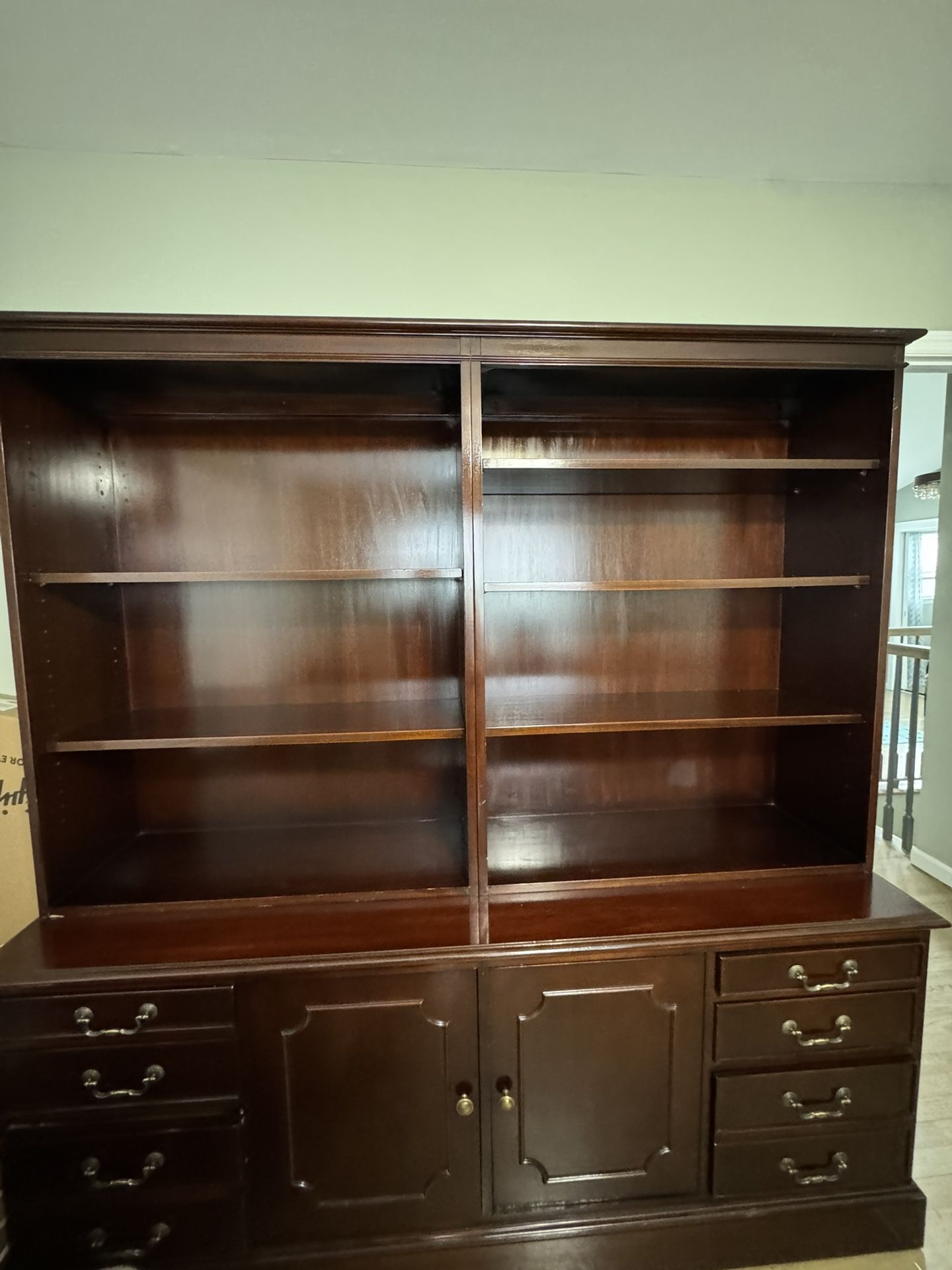 Mohegan Wood Desk Bookshelves And Filing Cabinet With Chair