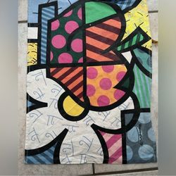 Romero Britto Placemat design table cloth logo Signed 
