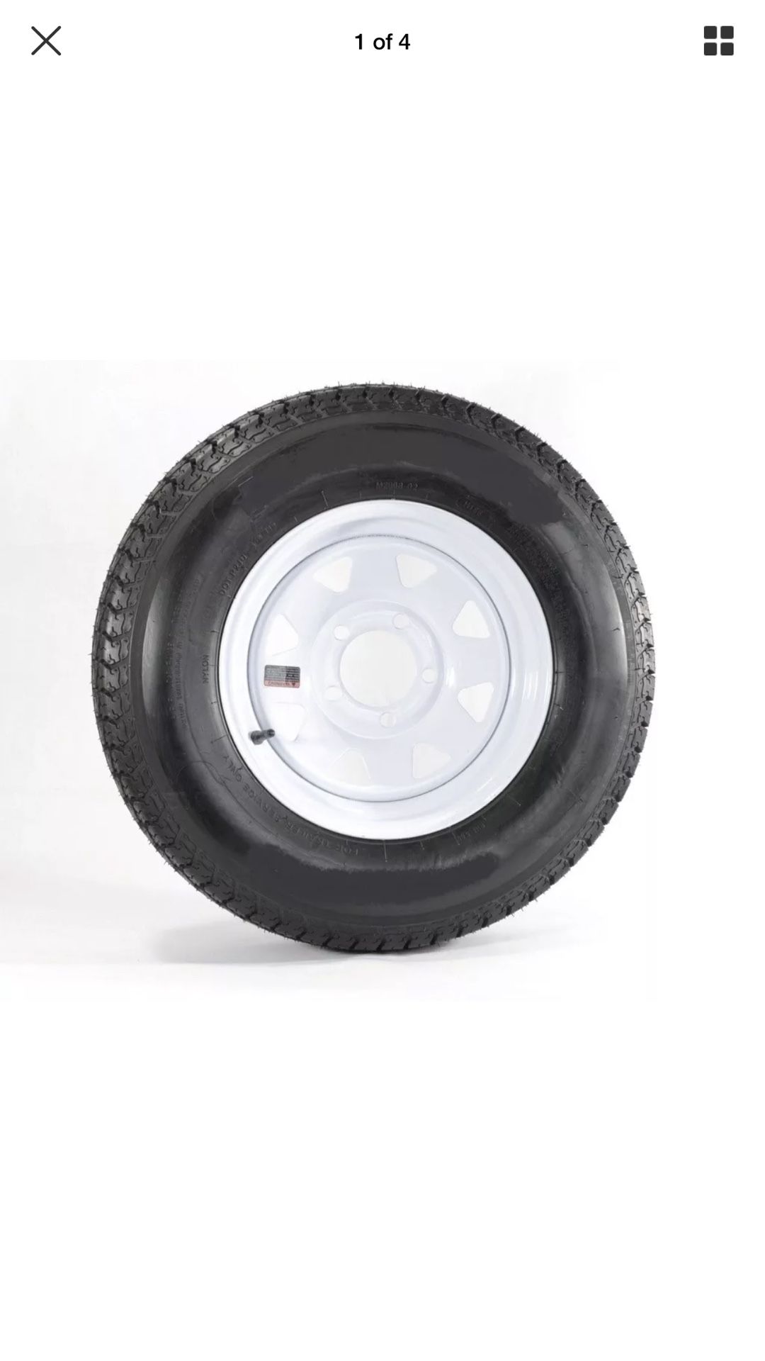 Mounted Radial Trailer Tire and Rim ST205/75R15 15X6 5x4.5 White Spoke Wheel