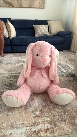Big fluffy pink bunny