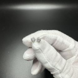1.00 Ct Round Cut F/VS1 Real Lab Created Diamond Stud Earrings 14k White Gold