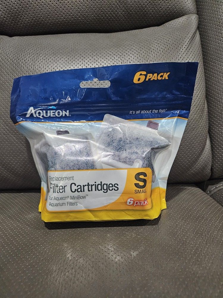 New Aqueon Fish Tank Filter Cartridges (6) Small