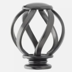 Home Decorators 1 inch Swirl Cage Curtain Rod Finial Gunmetal Finish - 2 pack 