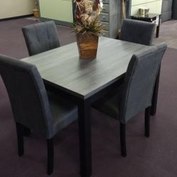 Garvine Gray/Black 5-Piece Dining Room Set  /Dining table and Chairs 