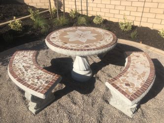 Concrete Patio Table Set