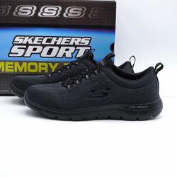 Men's Skechers Summits Louvin Slip-On Casual Shoes- Black- Size 8, 8.5, 12, 14