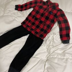 Carter’s 2 Piece Fleece Red And Black Check 5T