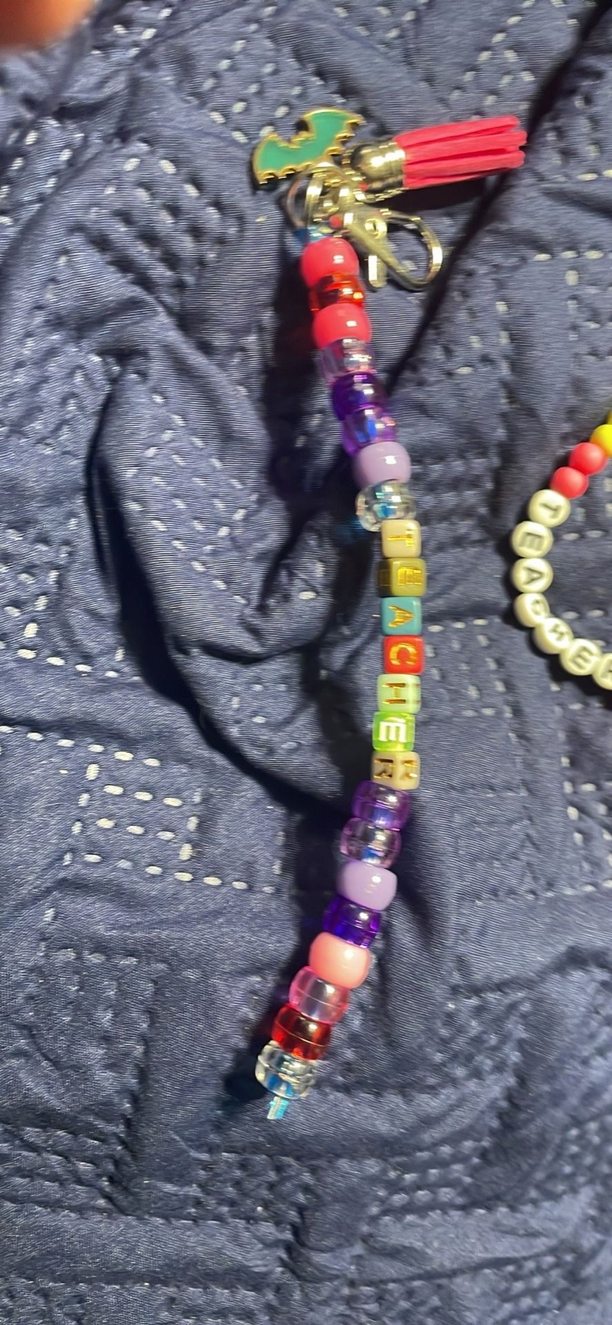 homemade teacher bracelets or key chains
