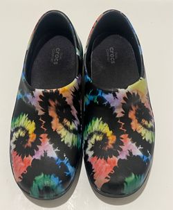 Crocs Neria Pro II Tie-Dye Clog Slip-On Slip Resistant Comfort Women's 7