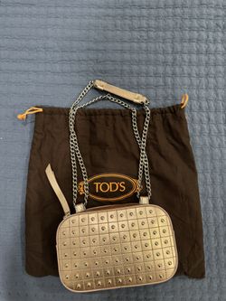 Tods Metalic Leather Studded Purse