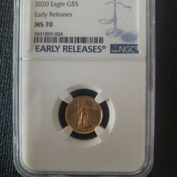 2020 Low Mintage MS70 NGC Early Release  1/10th Gold Eagle 