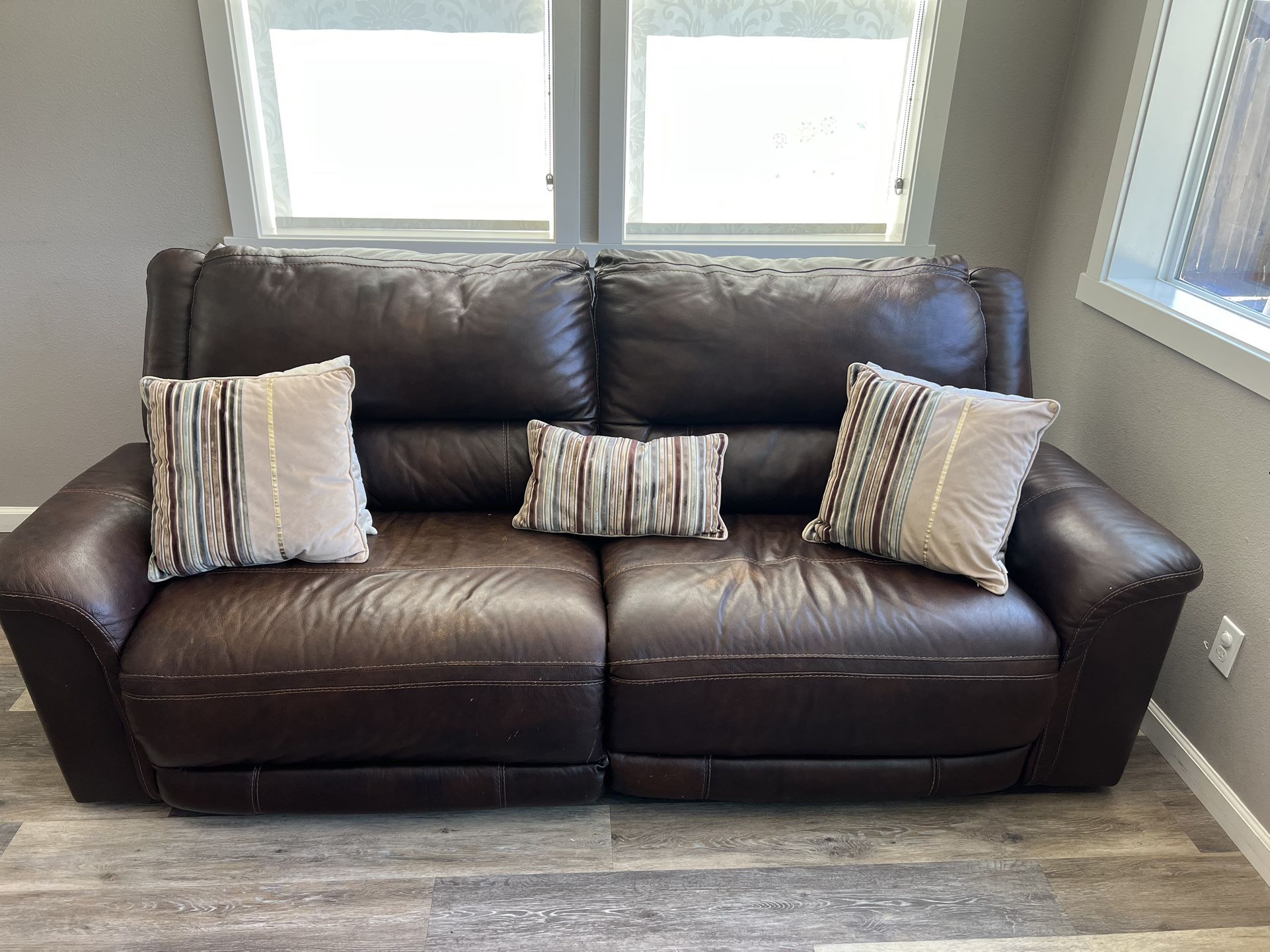 Brown Leather Sofa