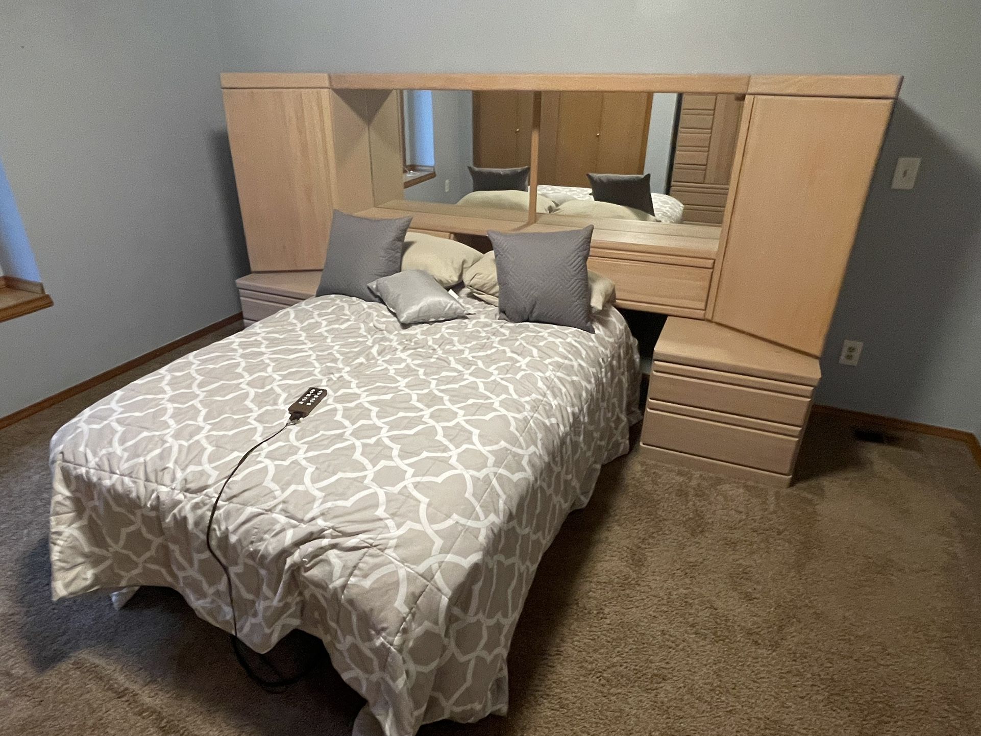 Free Solid Wood Three Piece Bedroom Set