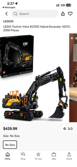 LEGO Technic Volvo EC500 Hybrid Excavator 42215, 2359 Pieces