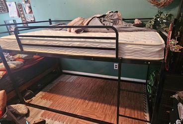Twin size loft bed with new mattress