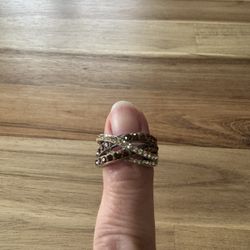 Sterling Silver, Ombré Brown Ring, Sz 6.5