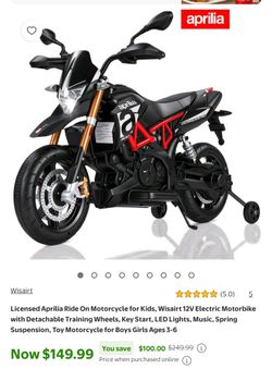 aprilia kids electric motorbike 12v.