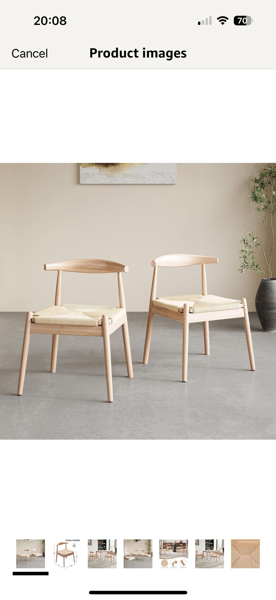 Set Of 2 Wooden Dining Chairs