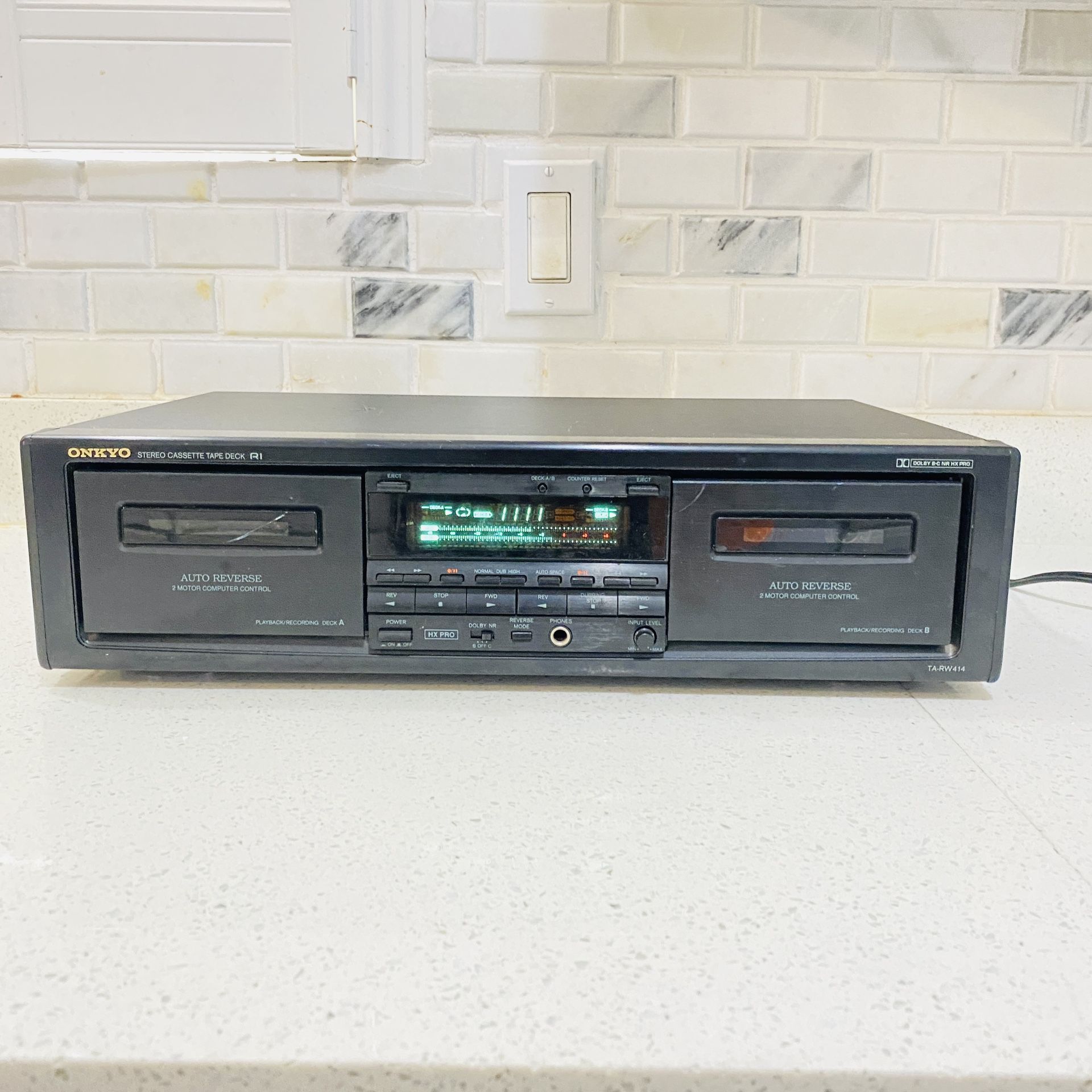 Vintage Onkyo TA-RW 414 VINTAGE Dual Stereo Cassette Deck HX Pro Tested Clean
