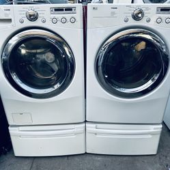 LG. WASHER AND GAS DRYER 