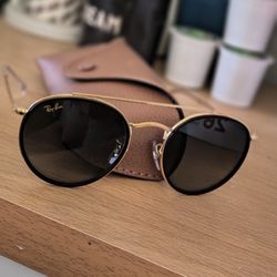 ROUND DOUBLE BRIDGE Ray Bans  Polished Gold  Trades  Accepted 