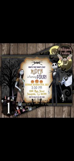 Nightmare Before Christmas Birthday Party Invitation
