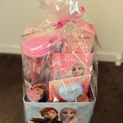 Disney Frozen Gift Basket with Elsa, Anna, Toys, Stickers, Water Bottle