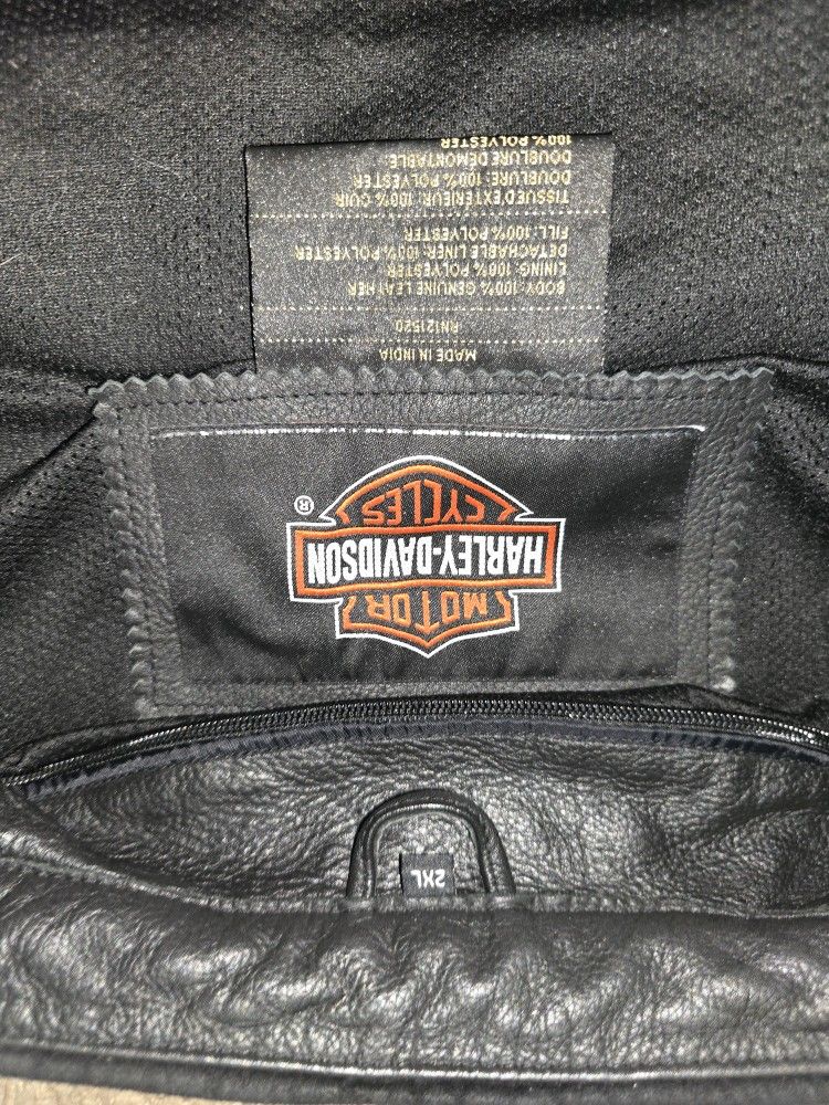 🏍️ Harley-Davidson 2XL Leather Riding Jacket – Full Throttle Style! 🏍️