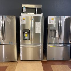 Smart ThinQ French Door Refrigerator With Matching Microwave‼️‼️