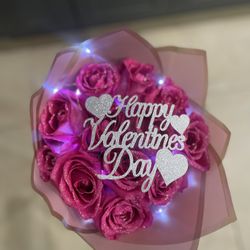 Valentines Roses With Glitter And Lights 25 Roses