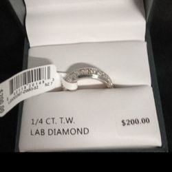 Sterling Silver Lab Diamond Ring