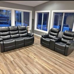 Brand New 2pc Set! Sofa & Love Seat Recliners!