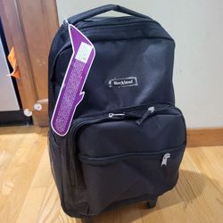 Rockland Double Handle 17" Rolling Backpack Luggage, Black