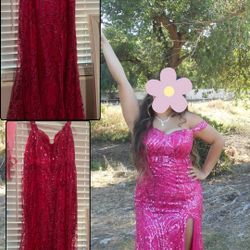 Size 16 Hot Pink  Prom Dress