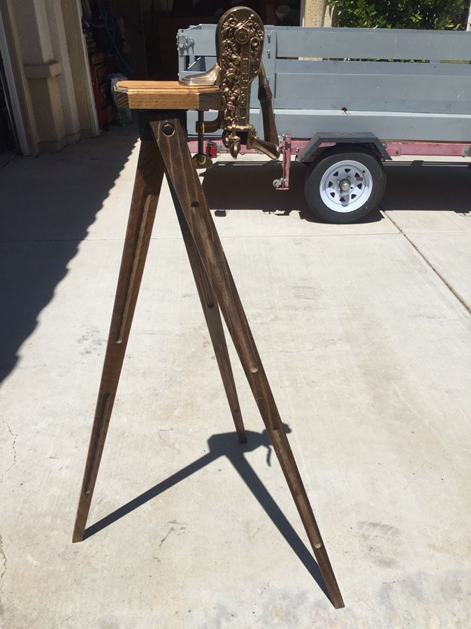 Vintner Brass Wine Opener on Tripod Stand - Like New - 49” tall