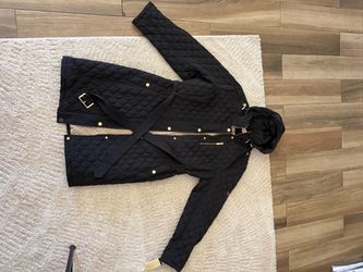Michael Kors Black Quilted Belted Jacket