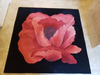 NIEMEN MARCUS WOOL RUG NEW "PASSION FLOWER"
